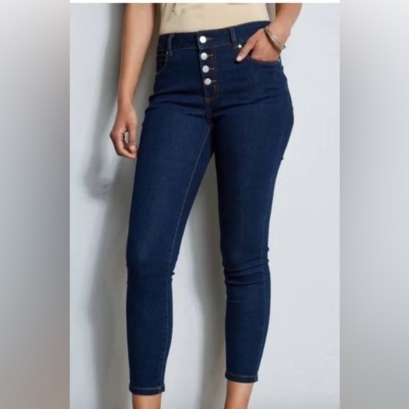 Tahari Denim - Tahari  button fly jeans Amelia skinny size 4